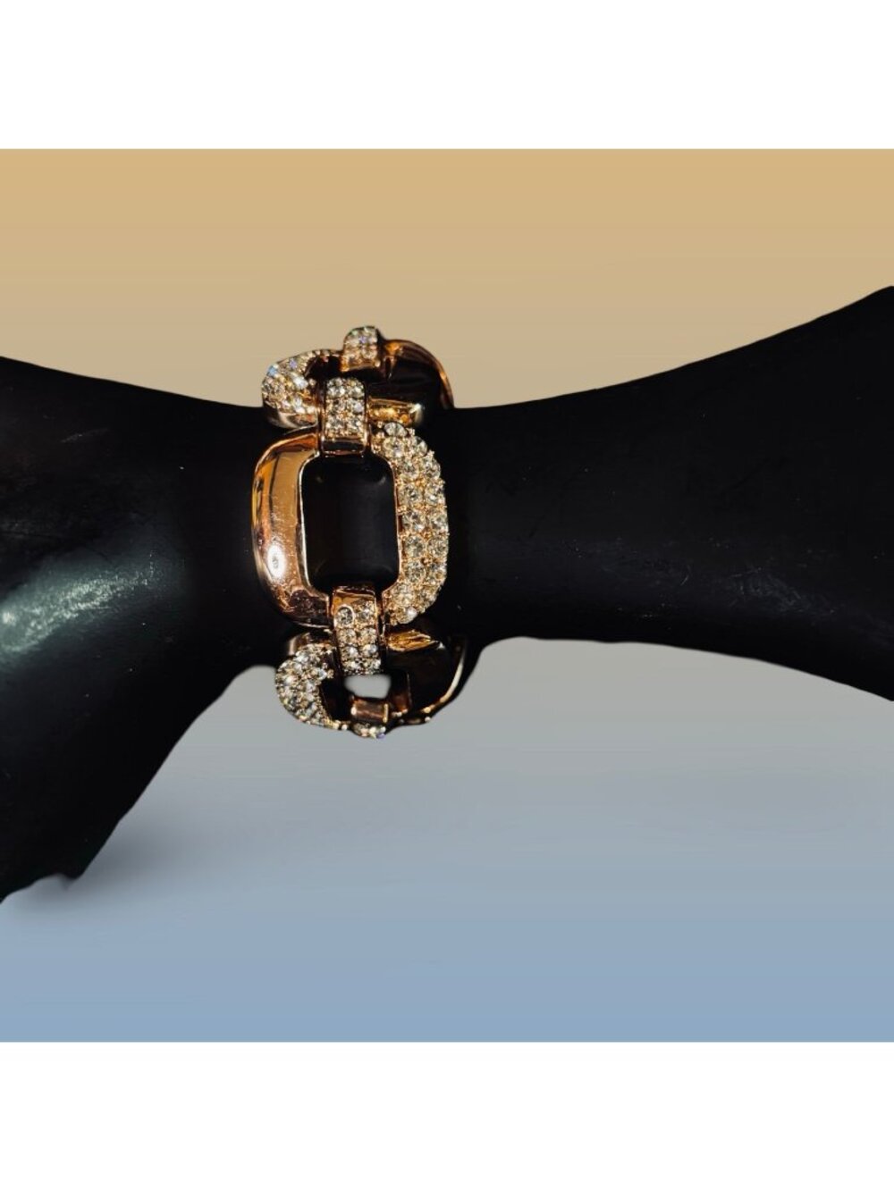 Joan Boyce Chunky Link Statement Bracelet Sparkling Accents Designer Inspire